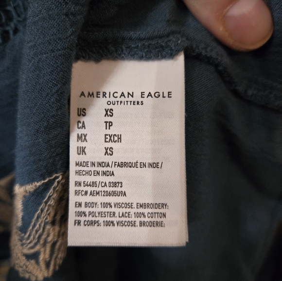 ####American Eagle Embroidered Peasant Blouse - Picture 5 of 6
